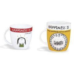 Clay Craft - Happiness Is, Inner Peace Bone China Milk Mug, 270ml/5.6cm, Multicolour