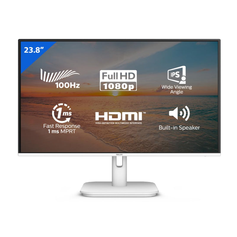 Philips 24E1N1100AW 24" Full HD Monitor, 100Hz Refresh Rate, IPS Panel for Vivid Colors, 1ms Response Time