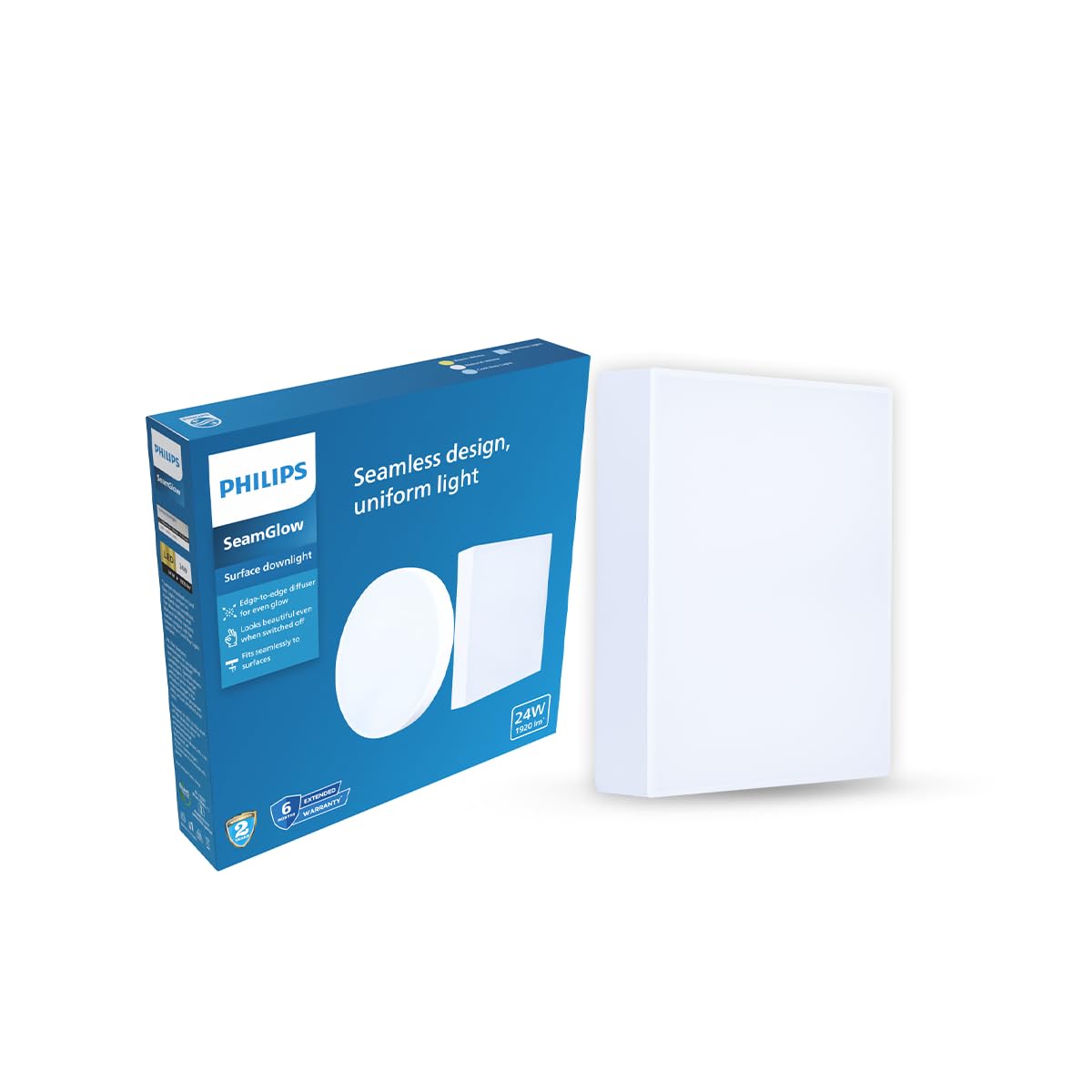 Philips 24W SeamGlow Square LED Surface Downlight