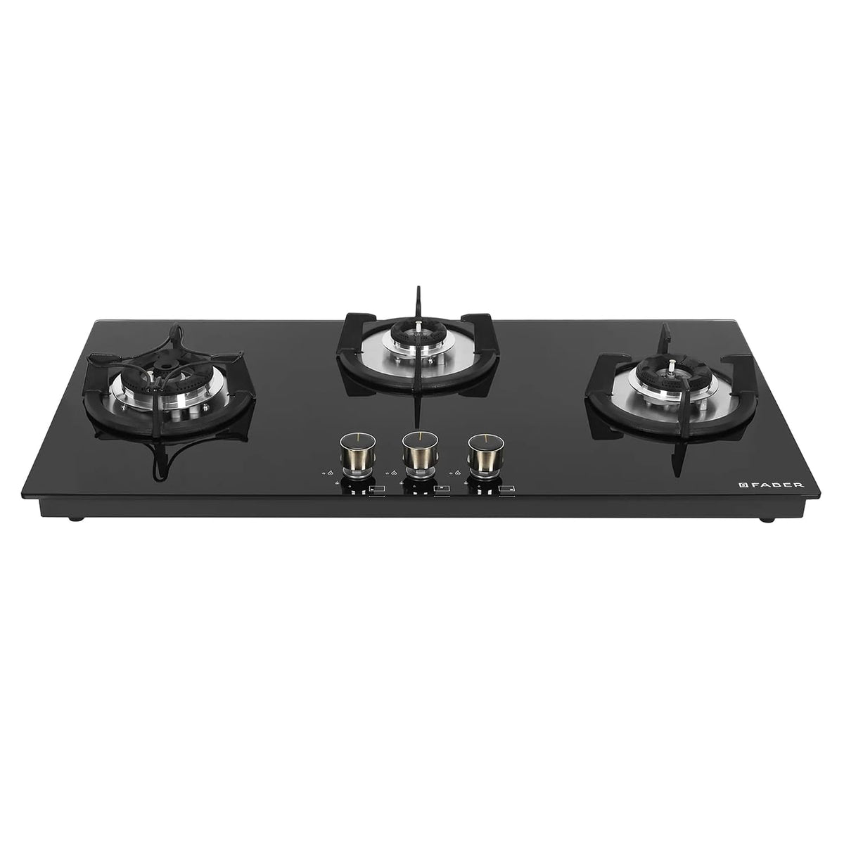 Faber Hob 3 Burner | Auto-Ignition | Spillage Proof | HOB SUPERIA HT903 BR AI |Metal Knobs | Pan Support |5 Yr Warranty 