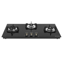 Faber Hob 3 Burner | Auto-Ignition | Spillage Proof | HOB SUPERIA HT903 BR AI |Metal Knobs | Pan Support |5 Yr Warranty 