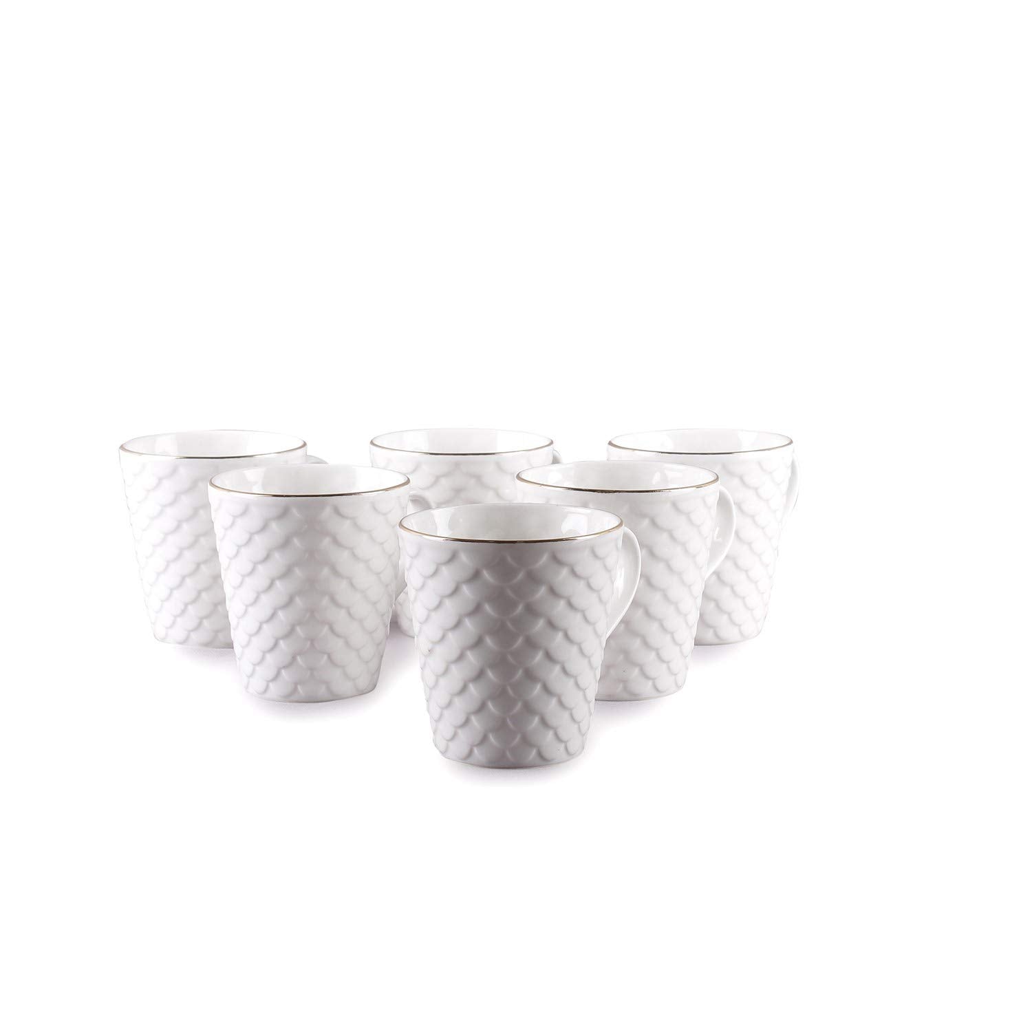 Clay Craft Fine Ceramic Coffee Mugs Set of 6 Perfect for Kitchen and Home Decor