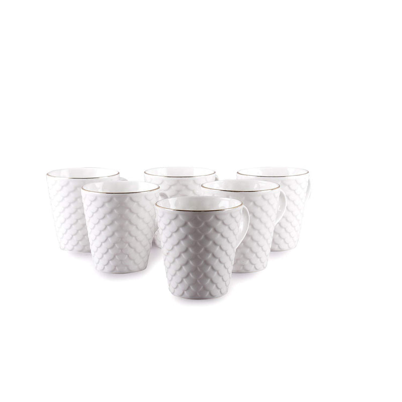 Clay Craft Fine Ceramic Coffee Mugs Set of 6 Perfect for Kitchen and Home Decor