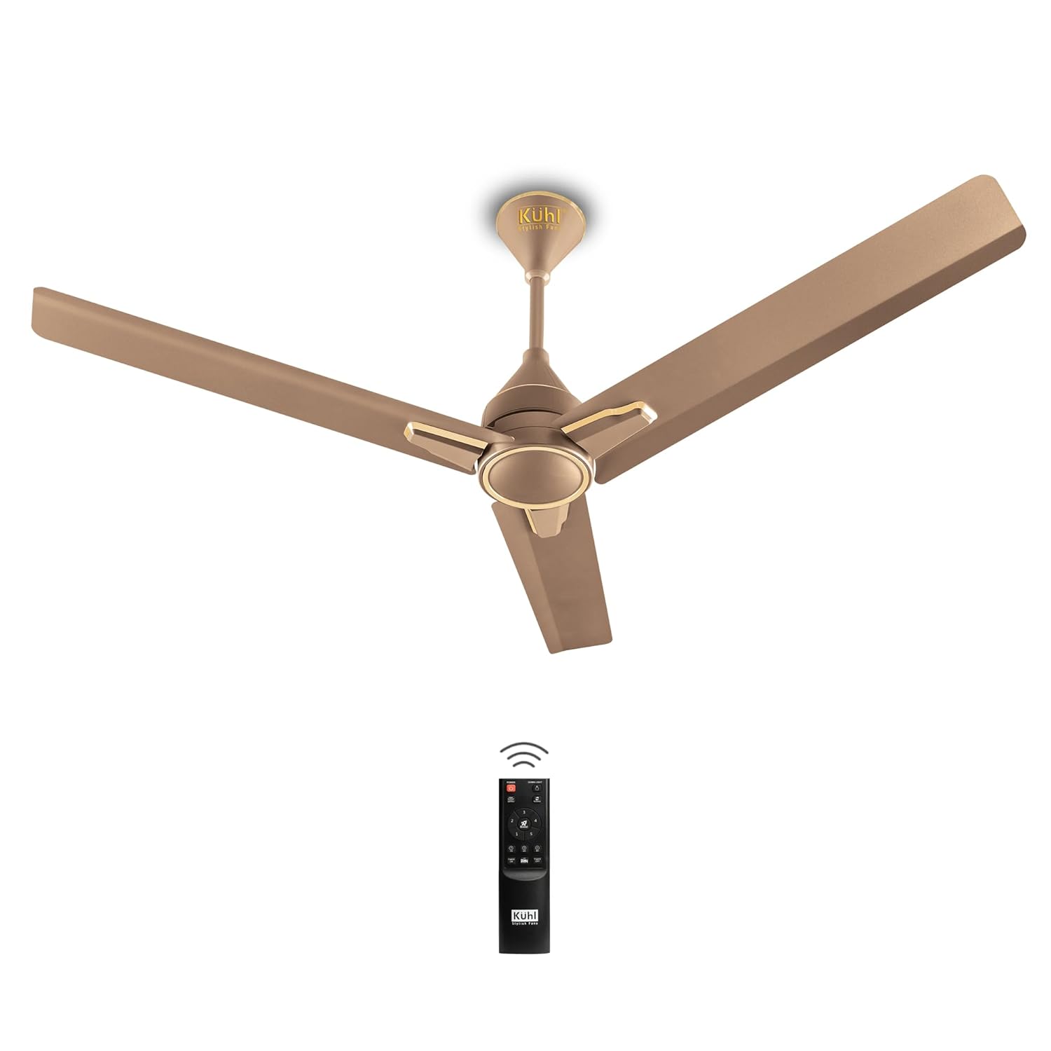 KUHL Arctis A1 1200 Mm 65% Power Saving Bldc Ceiling Fan With Remote | Bee 5 Star Rated & Isi Marked | High Air Flow | 5 Year Warranty | Gold