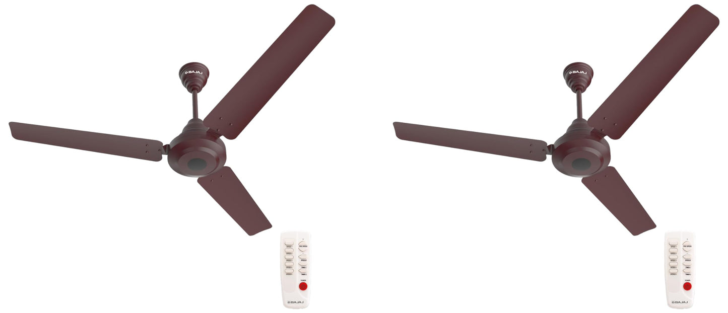 Bajaj Energos 26 BLDC 1200MM (48 Inch) Ceiling Fan With Remote | BEE 5 Star Rated | Energy Efficient 【Red Walnut】