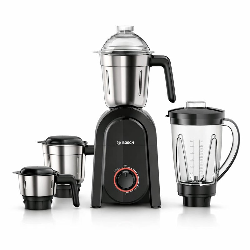 Bosch CosMixx Pro 1000W Mixer Grinder | German Engineering for Powerful & Ultra Fine Grinding | 4 Leak Proof Jars including Blender Jar | 22000 RPM Heavy Duty Motor | Overload Protection 【MG8714C4KI】