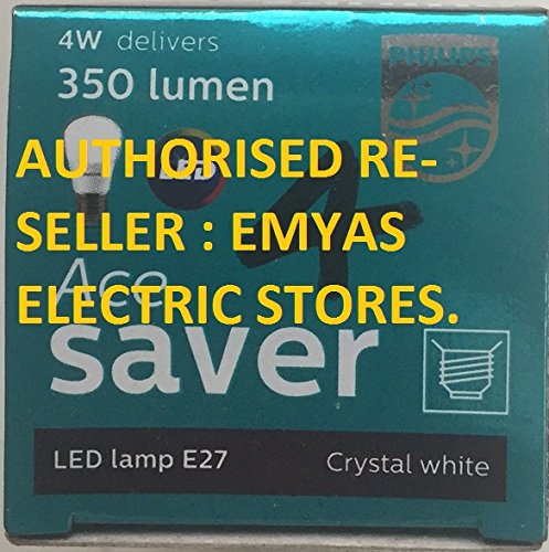 Philips Base E27 4-Watt LED Bulb (Pack of 12, Cool Day Light)
