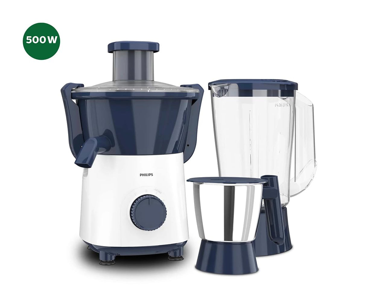 Philips HL7567/03 500W Juicer Mixer Grinder with 2 Stainless Steel Jars, 3 Speed Control with Pulse