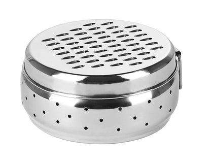 Dynore Stainless Steel Spill Free Vegetable Grater For Cheese, Carrots, Potato, Cucumber Grater With Container Box Storage/Khamni Dabba Medium
