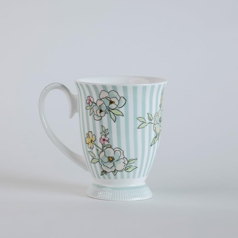 Magique by The Wishing Chair x ClayCraft : Stripe Happy Days Ceramic Coffee Mug 300ml | Fine China Milk Tea Cup | Microwave & Dishwasher Safe | Elegant Mug for Home Office Gifting
