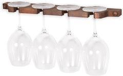 Rustic Wall Mounted Stemware Rack Holder Fits 8 Wine Glasses Walnut Wooden Wine Glass Holder Set Of Two Wine Gl