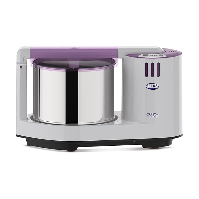 Ultra Grind+ Gold (T) 2 Litre Table Top Wet Grinder - White | Digital Timer - Fast Grinding Conical Stones, 150W Motor & 5 Years Warranty | AISI 304 Food-Grade SS Multi Utility Cylindrical Drum
