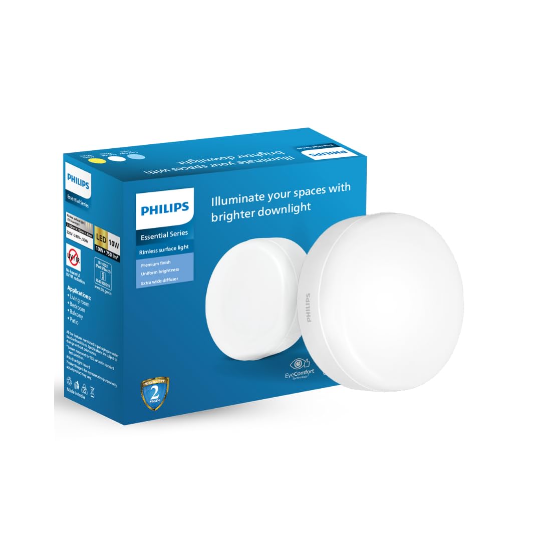 Philips Rimless Full Glow 10-Watt b22d Round LED Surface Downlighter