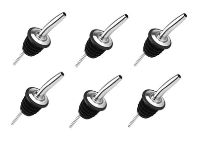Dynore Metal Bottle Pourers Set of 6 for use with Oil and Juice Bottles in The Kitchen, Bar and Restaurants