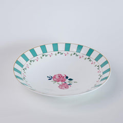 Magique by The Wishing Chair x ClayCraft : Portrait of a Rose Pasta Plates Set of 2 | Ceramic Coupe Plates | Elegant Floral Dinnerware | Ideal Gift for All Occasions | Dishwasher Safe
