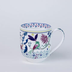 Magique by The Wishing Chair x ClayCraft : Parrot Tulip Garden Coffee Mugs Set of 6 – 250 ml Bone China Tea Cups | Floral Ceramic Mugs | Lightweight Durable Microwave & Dishwasher Safe