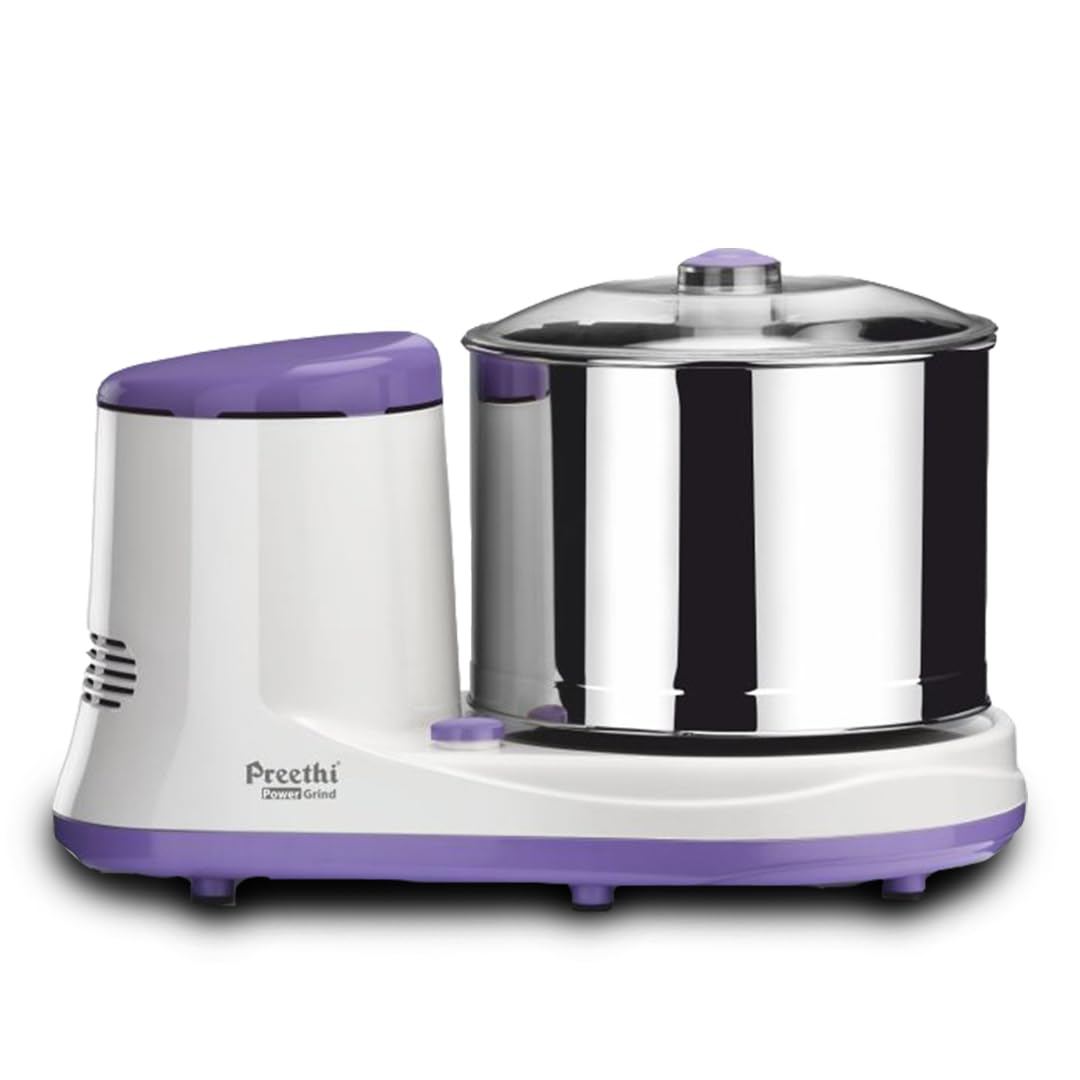 Preethi Wet Grinder|150W 2L Stainless Steel Table Top Wet Grinder|Ideal for Making South Indian Batter in Your Kitchen (Lavender)