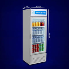 Blue Star VC325 5 Star Frost Free Vertical Glass Single Door Visi Cooler (300L, white)