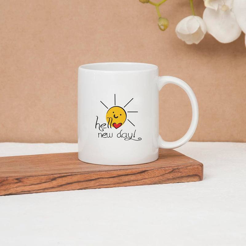 Clay Craft Fine Ceramic Start Your Morning Printed Milk/Coffee Mug 1 Piece 360 ml