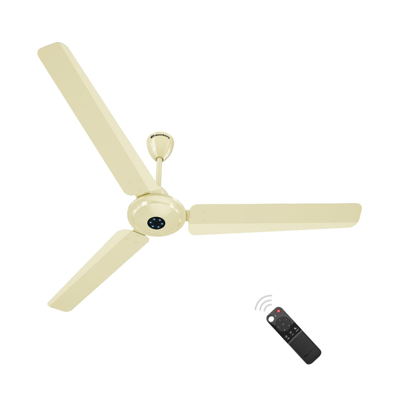 atomberg Ikano 1200mm BLDC Ceiling Fan with Remote | BEE 5 star | High Air Delivery | LED Speed Indicator | Low Noise | Timeless Design with Power Saving | 3 Year Warranty (Seasand Ivory)