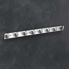 Plantex Aluminium Hook Rail for Bathroom/Cloth and Towel Hanger for Wall/Hook Rail Bar for Clothes - Pack of 2 (8 Pin, Chrome)-5
