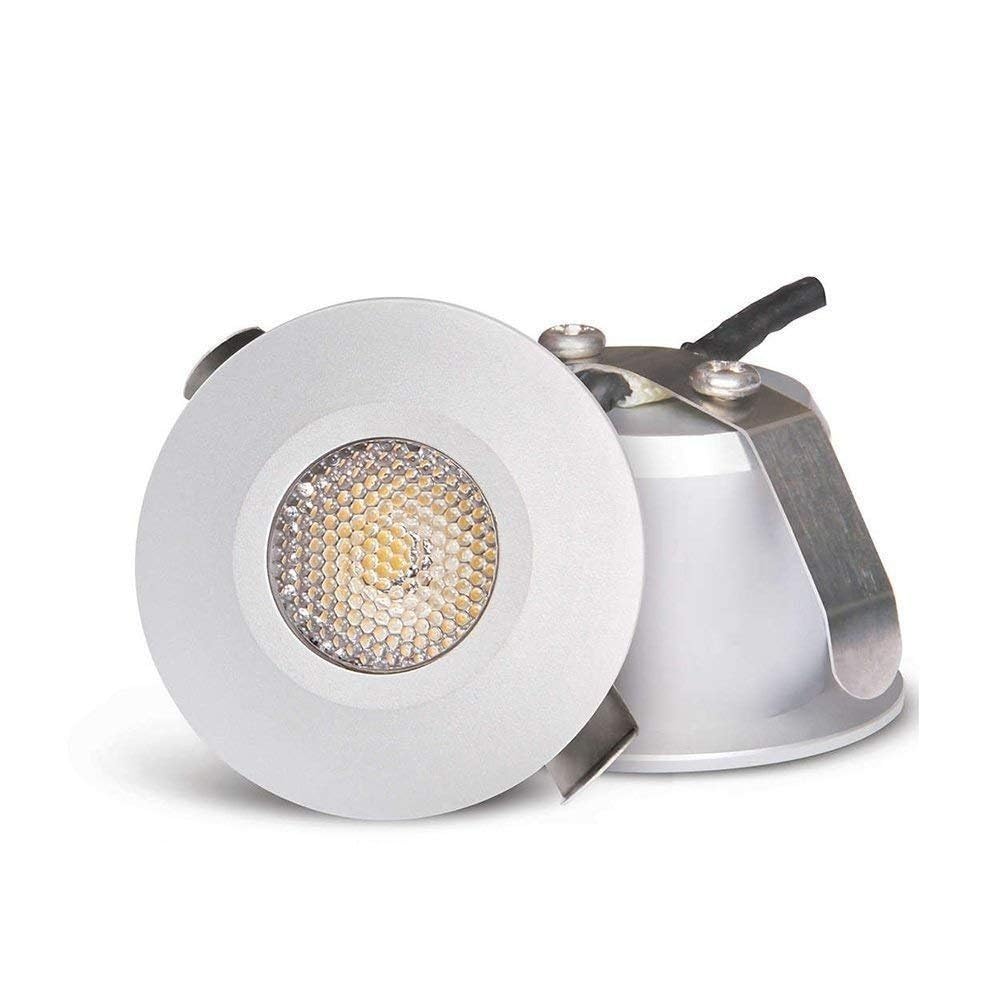 Philips 2W Round LED Spot Light White Body – Energy Efficient Recessed Ceiling Spotlight (Pack of 5)
