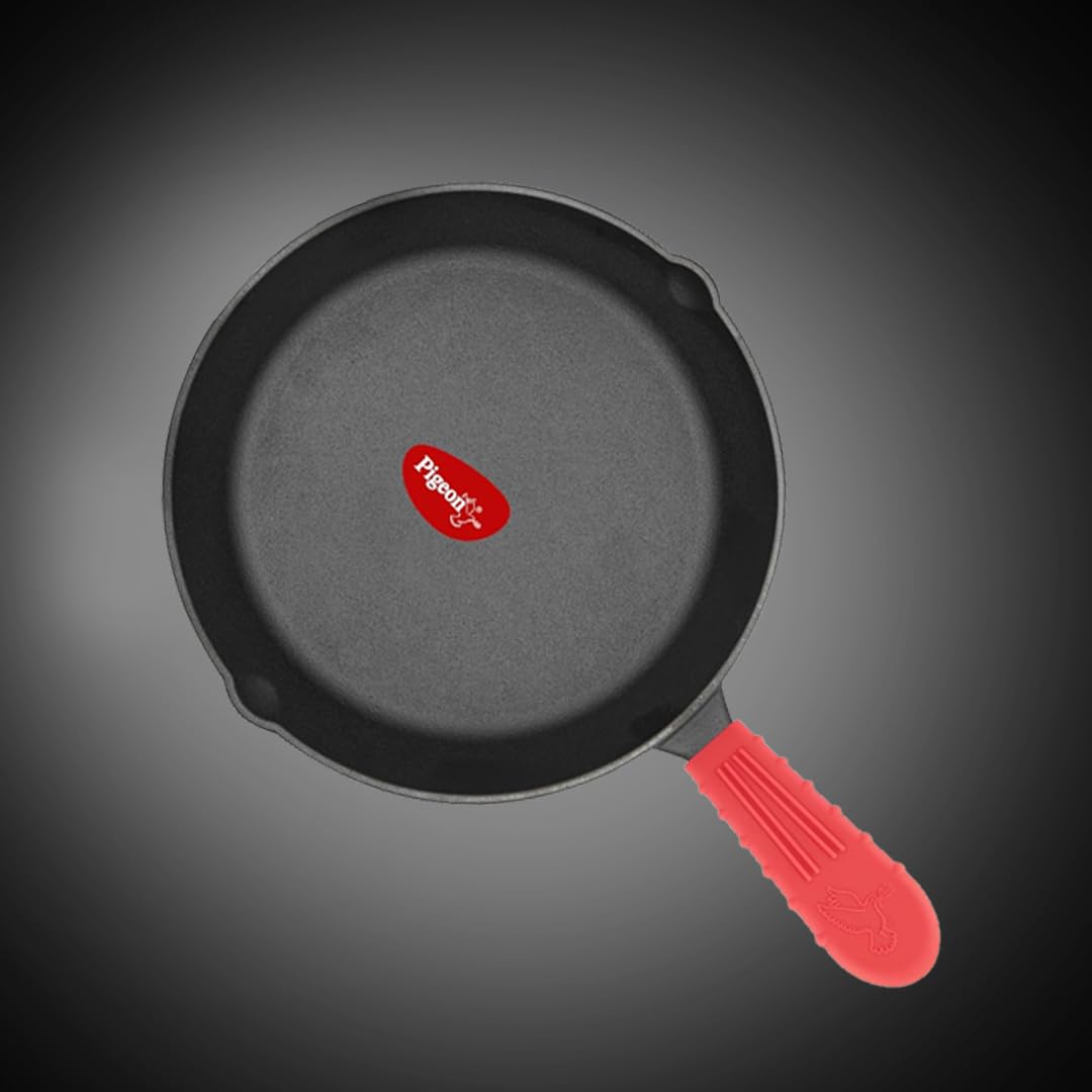Pigeon by Stovekraft Cast Iron Frying Pan, 20 cm | Naturally Nonstick | Pre-Seasoned with 100% Vegetable Oil | Toxin-Fre