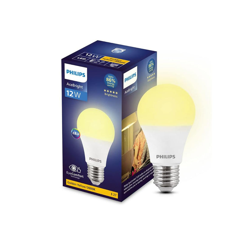Philips 12-watt LED Bulb - AceBright High Wattage LED Bulb (Pack of 2) (Golden Yellow, B0C3RJMZ4K)