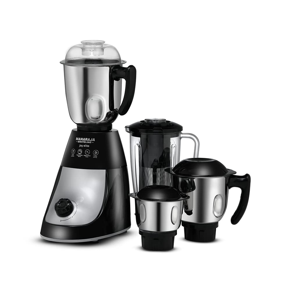 Maharaja Whiteline Joy Elite 750W Mixer Grinder with 4 Jars, Black