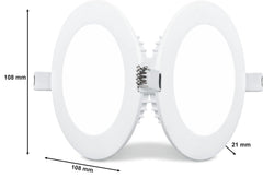 Philips 5W Round AP Plus UltraGlow LED DL Recessed LED Panel Ceiling Light (Pack of 2,Warm White)