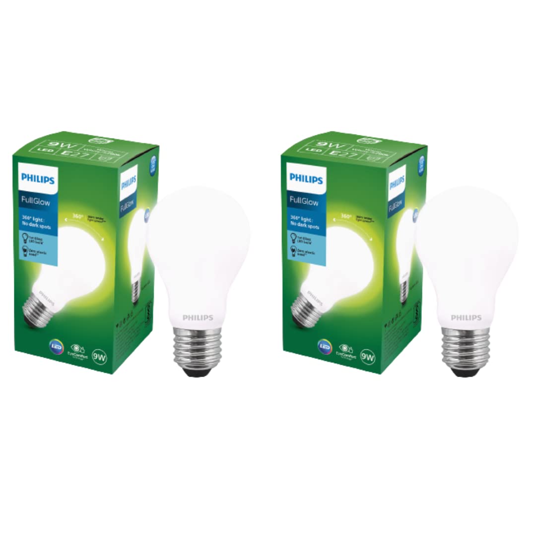 Philips Full Glow Energy Saver Filament Glass E27 LED Bulb (Pack of 2)