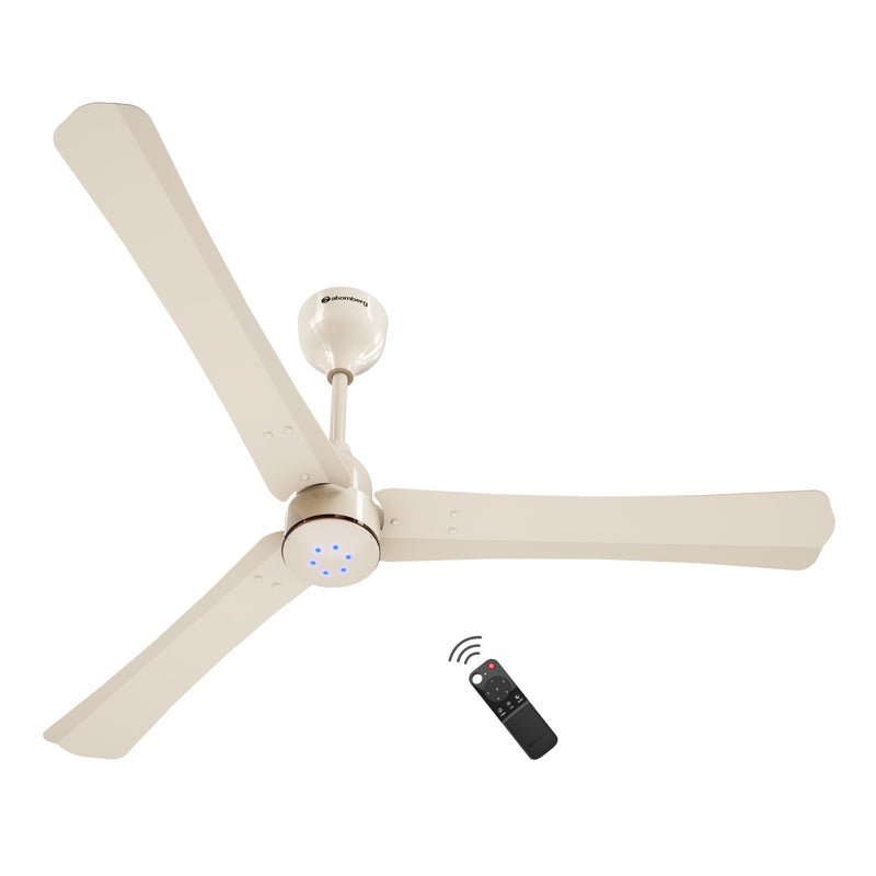 atomberg Renesa Halo Smart Alexa Enabled 1200mm BLDC Ceiling Fan with Remote | BEE 5 star | High Air Delivery | Low noise | LED Speed Indicator | Sleek Design | | 3 Year Warranty| Seasand Ivory