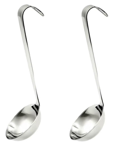 Dynore Stainless Steel Jointless Oil Ladle/Ghee Ladle 16 cm Long - Pack of 2