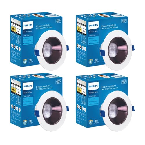 Philips 7-Watt JB Black LED Spot Light (Pack of 4)