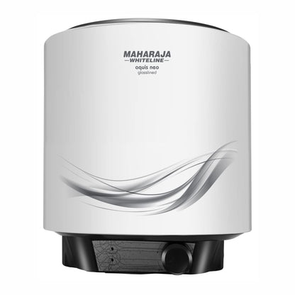 Maharaja Whiteline Aquis Neo Storage wall Water Heater, 10 litre, Glasslined coating, Rust & Shock proof Metal Body, Blue & White Color, Free Installation - AQUIS NEO/WH-167