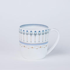 Magique by The Wishing Chair x ClayCraft : River of Flowers Ceramic Chai Mugs - Set of 6 |180 ml | Elegant Floral Design | Mugs for Coffee | Ideal for Gifting | Perfect for Home & Office