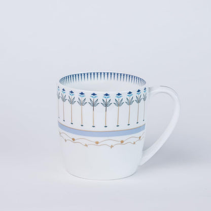 Magique by The Wishing Chair x ClayCraft : River of Flowers Ceramic Chai Mugs - Set of 6 |180 ml | Elegant Floral Design | Mugs for Coffee | Ideal for Gifting | Perfect for Home & Office