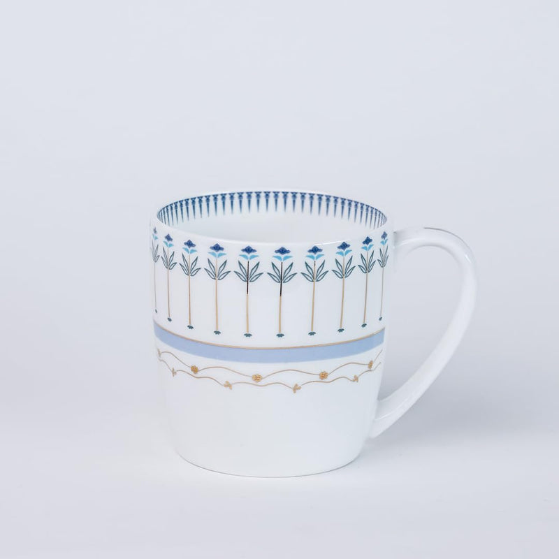 Magique by The Wishing Chair x ClayCraft : River of Flowers Ceramic Chai Mugs - Set of 6 |180 ml | Elegant Floral Design | Mugs for Coffee | Ideal for Gifting | Perfect for Home & Office