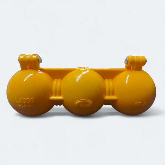 Dynore Ladoo Maker Patti/Mould/Sancha of Plastic for 3 Ladoos Together for Diwali, Ganpati and All Festivals 15.2x6.4 cm, Yellow