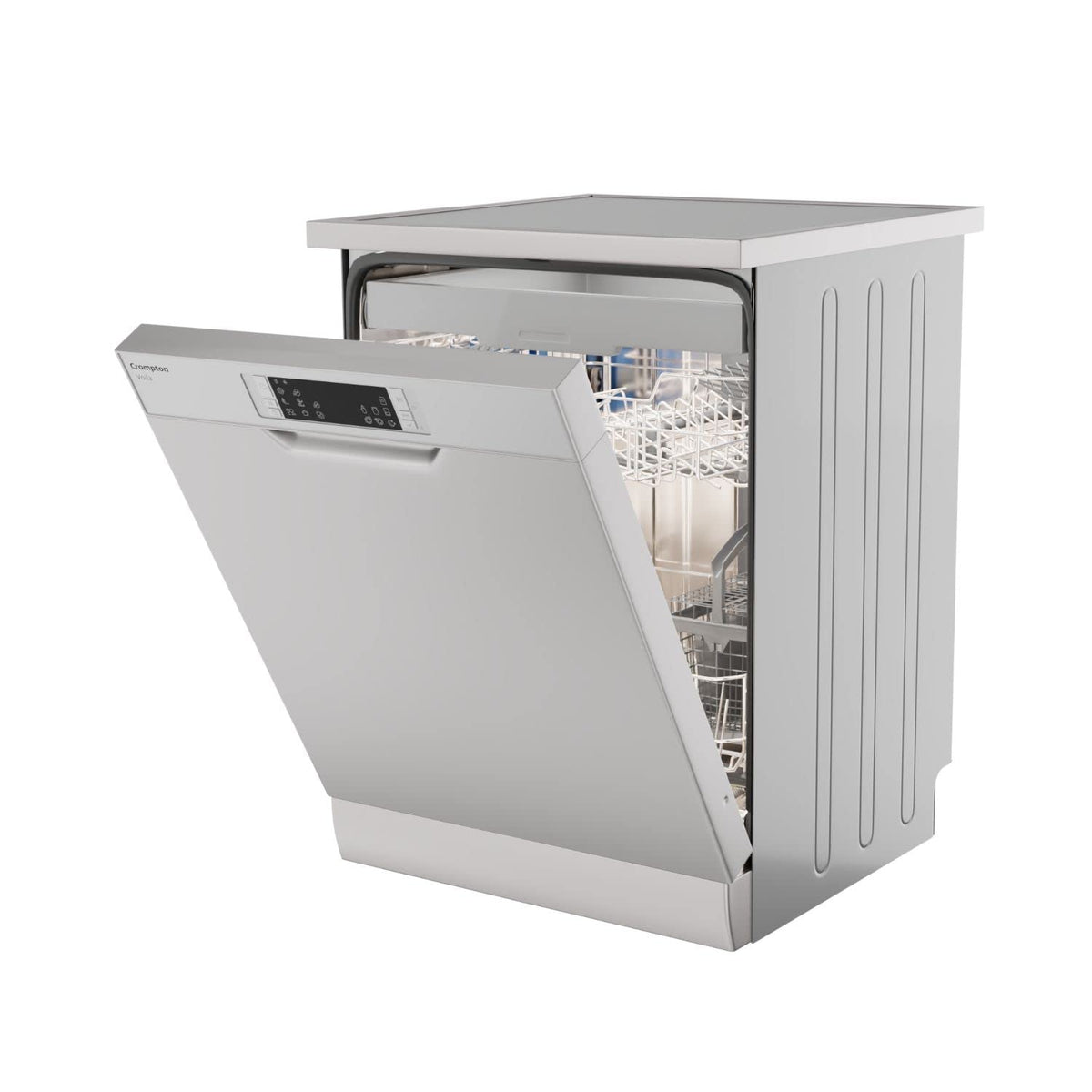 Crompton 13 Place Setting Freestanding Dishwasher with 8 Wash Programs and Turbo Drying Technology (FS-DWVOV13PS-INX)-4