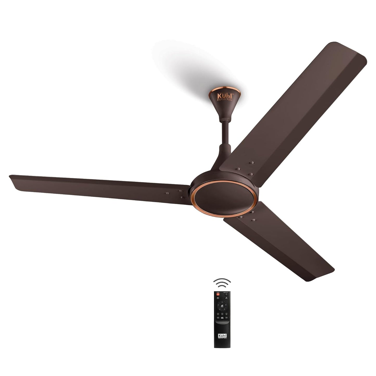 KUHL Prima A4 1200 mm BLDC 65% Power Saving BLDC Ceiling Fan With Remote | BEE 5 Star Rated & ISI Marked | High Air Flow | 5 Year Warranty | Espresso Brown