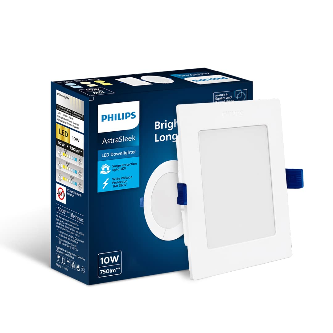 Philips Polycarbonate Astra Sleek 10-watt Square LED Downlighter