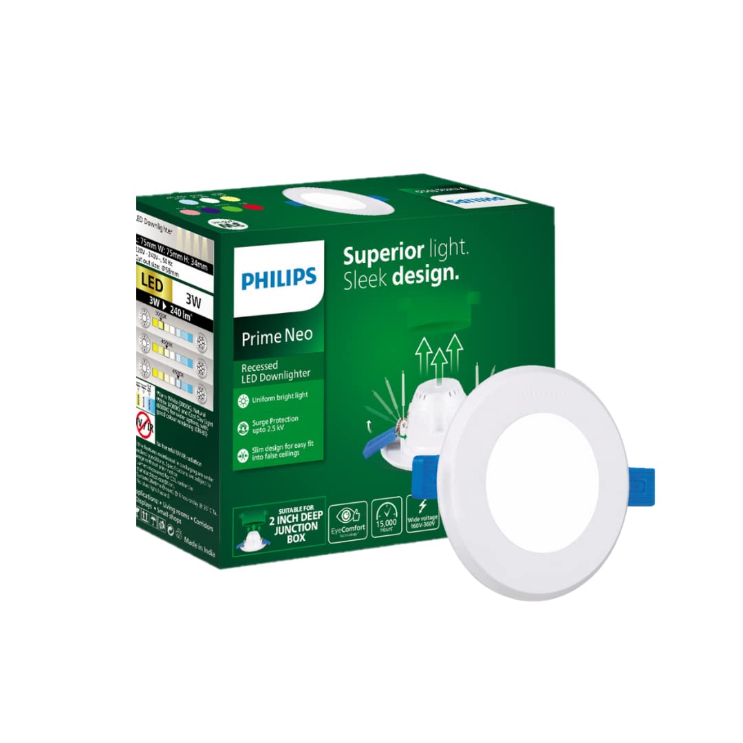 Philips Prime Neo 3-watt Concealed JB LED downlighter for Ceiling (Pink, B0BN3TYJF8)
