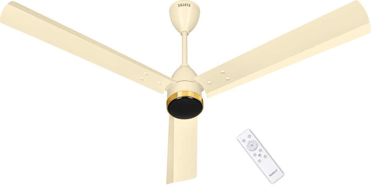 Sujata Slim Air BLDC 1200 mm Ceiling Fan with Remote | 5 Star - Ivory Gold