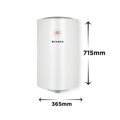 Faber Jazz Elite 35L Vertical Storage Water Geyser | Heating Indicator, 8 Bar Pressure, Titanium Glassline Coated Tank, 