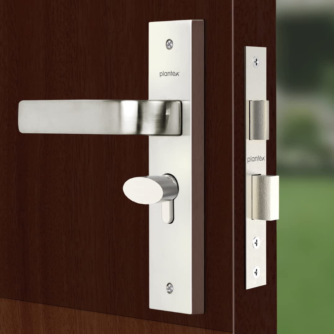 Plantex Heavy-Duty Door Lock Set - Main Door Lock Handle Set/ 6-Lever Lock Mechanism with 3 Years of Warranty/Mortise Lock with 3 Keys, Brass Lock Body & Cylinder (8107 - Matt)-6