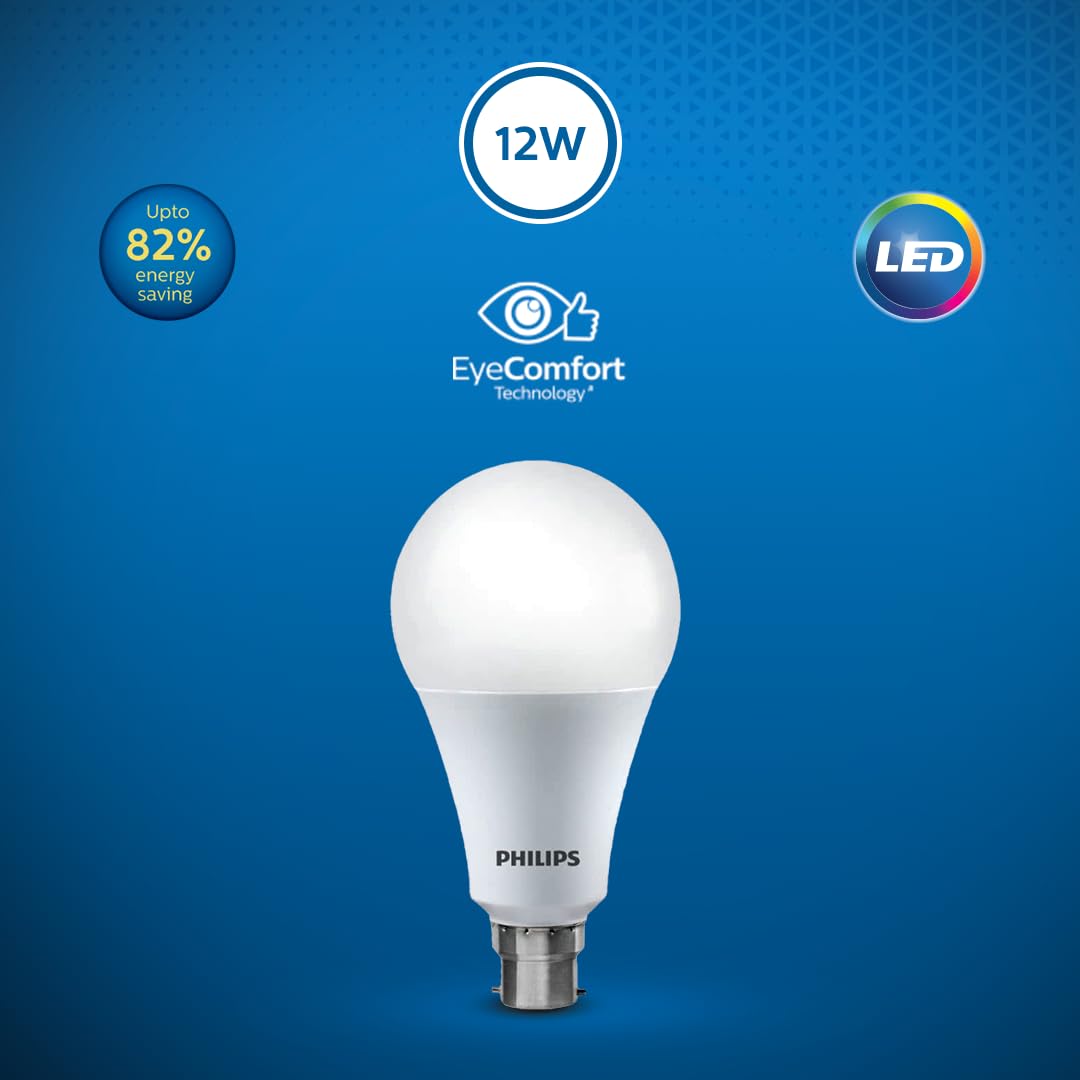 Philips Stellar Bright 12-Watt LED Bulb B22 Base (Crystal White, Pack of 4)