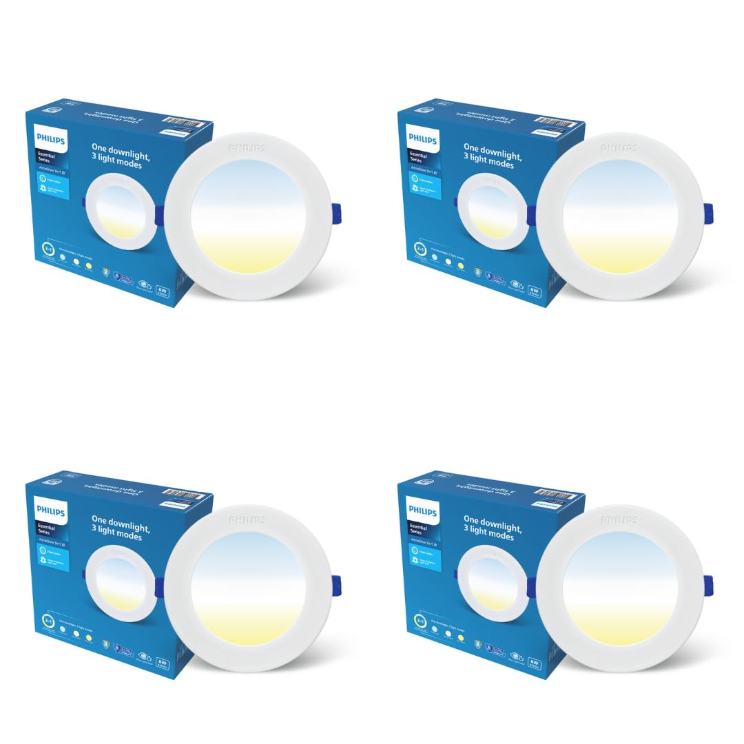 Philips 6W AstraGlow 3in1 LED Downlight (Pack of 4)