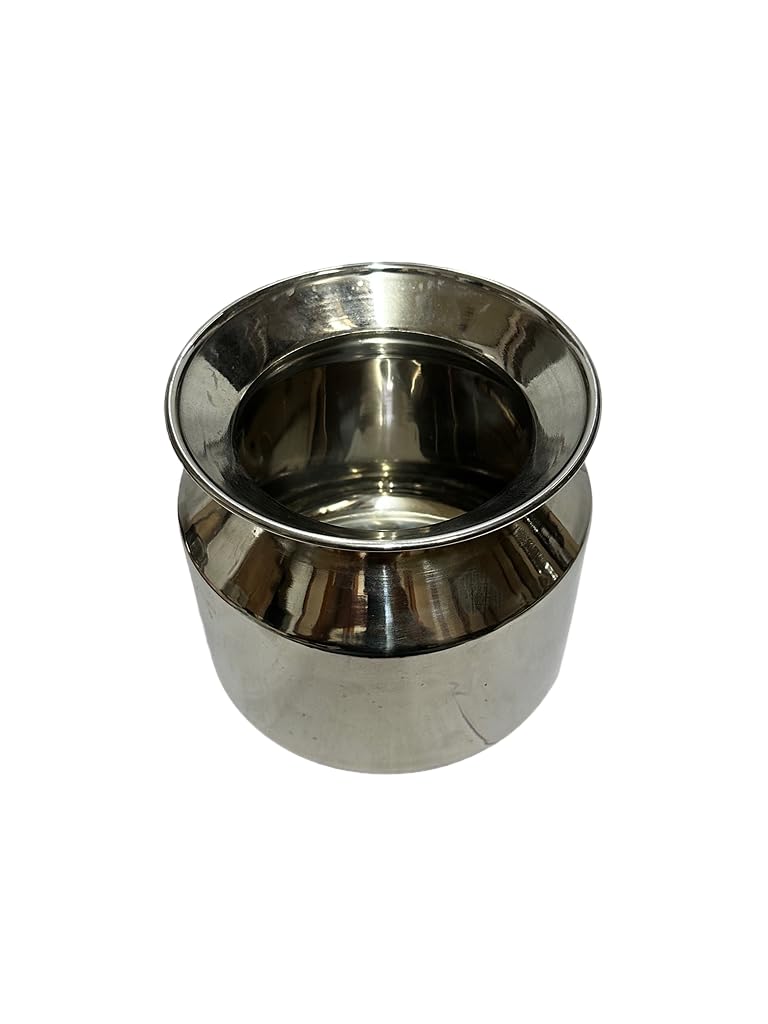 Dynore Stainless Steel Heavy Lota/Kalash/Milk Pot- 1200 ml- Set of 2