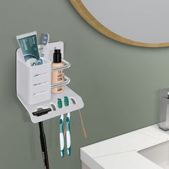Plantex Acrylic Multipurpose Tooth Brush Holder/Stand/Tumbler for Bathroom Accessories - (White)-2